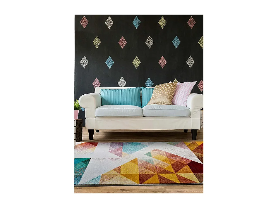 Kurzflorteppich - geometrisch - mehrfarbig - 160x230 cm - PANDORA