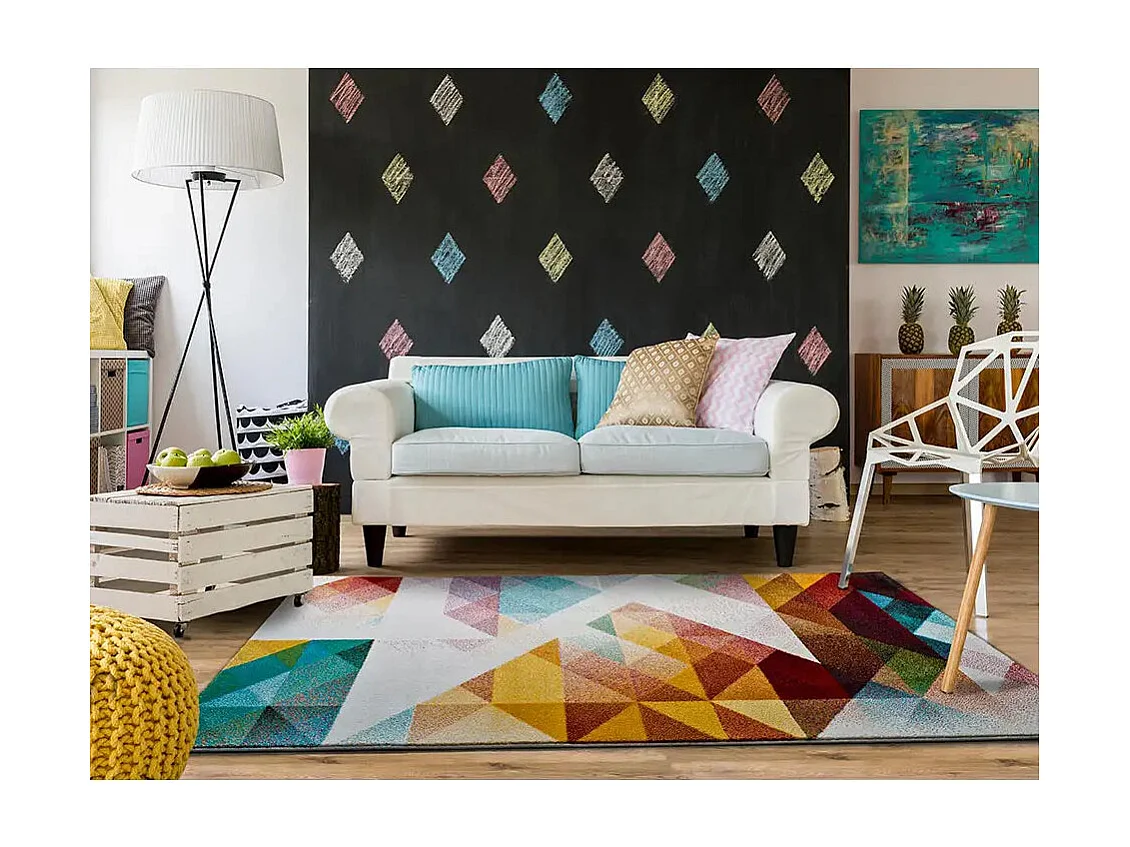 Tapis intérieur - géométrique - multicolore - 160 x 230 cm - PANDORA