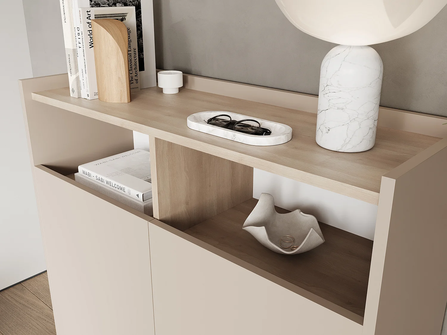 Aparador 100 x 35 x 100 cm – Móvel com portas, pés de metal, acabamento mate para sala de estar