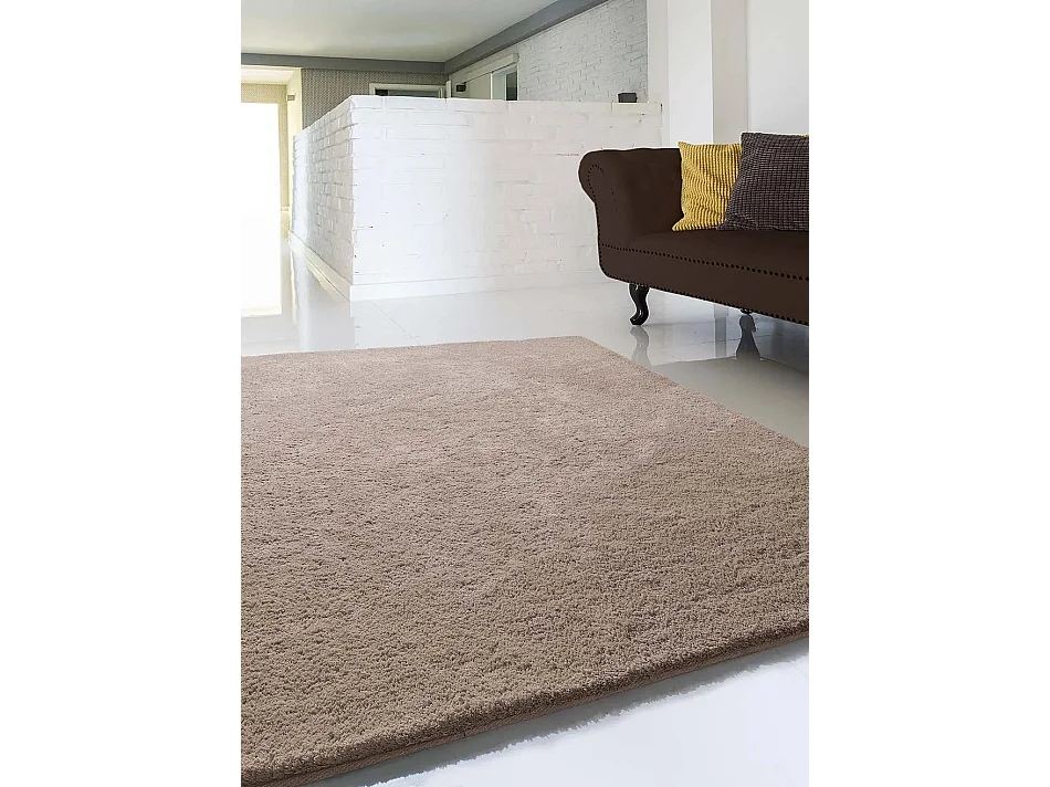 Tapis intérieur - shaggy uni - marron - 160 x 230 cm - SHANGHAI