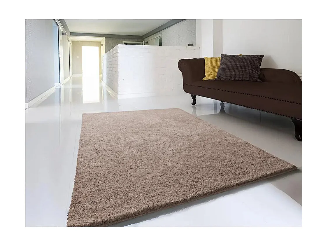 Tapis intérieur - shaggy uni - marron - 160 x 230 cm - SHANGHAI