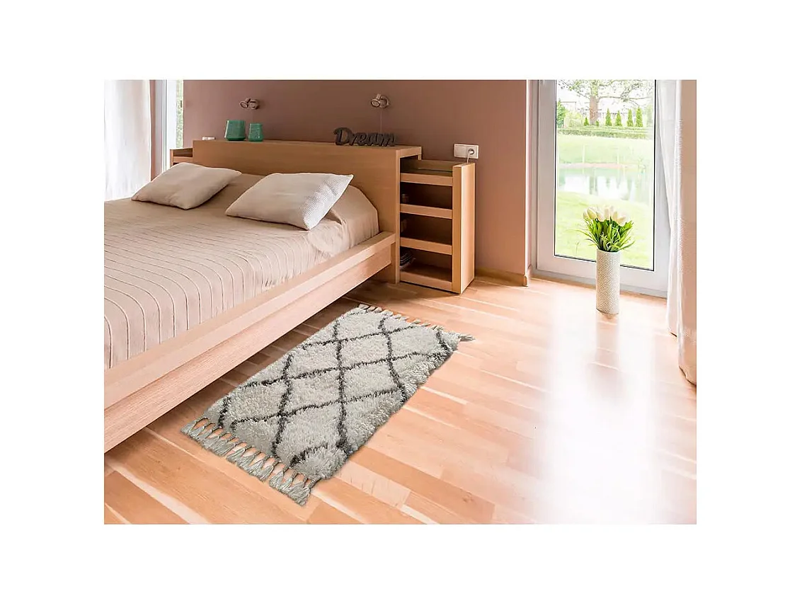 Tappeto interior - shaggy liscio - bianco - 120 x 170 cm - SAMIRA