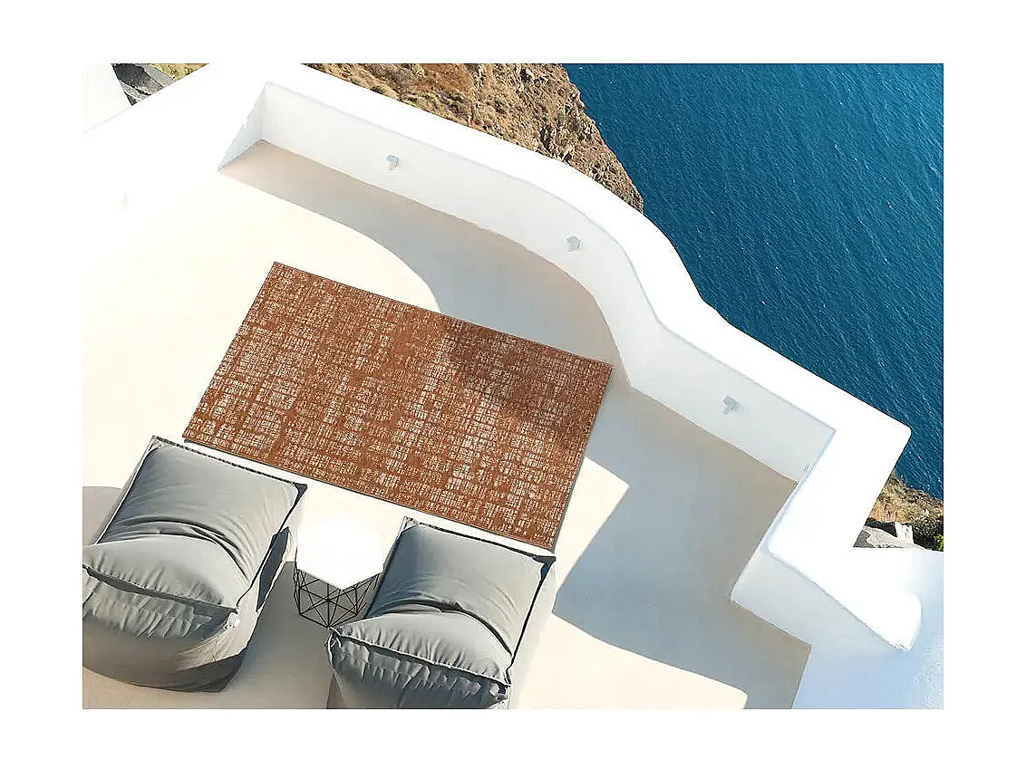 Tapis extérieur - abstrait - cuivre - 77 x 150 cm - VELVET