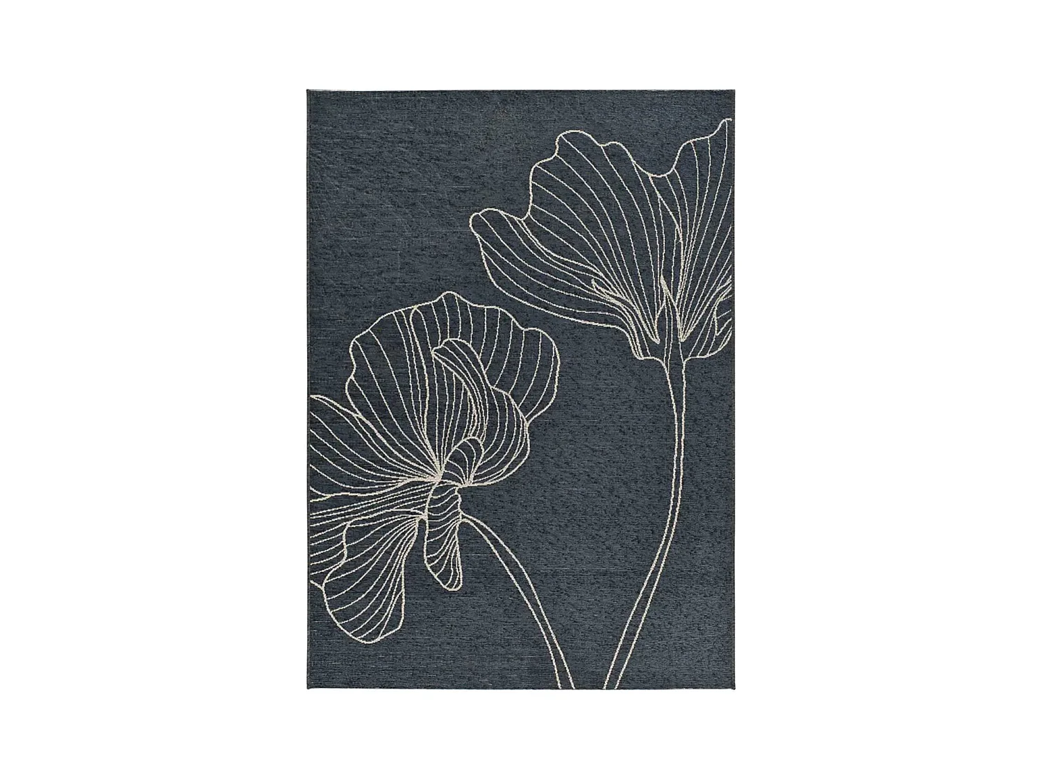 Tapis extérieur - fleurs - gris - 77 x 150 cm - VELVET