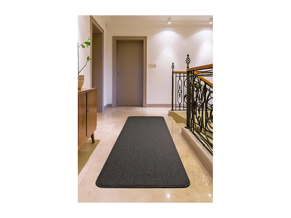 Tapis intérieur - uni - gris - 67 x 250 cm - LEILA