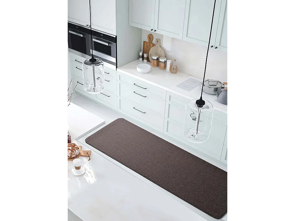 Tapis intérieur - uni - gris - 67 x 250 cm - LEILA