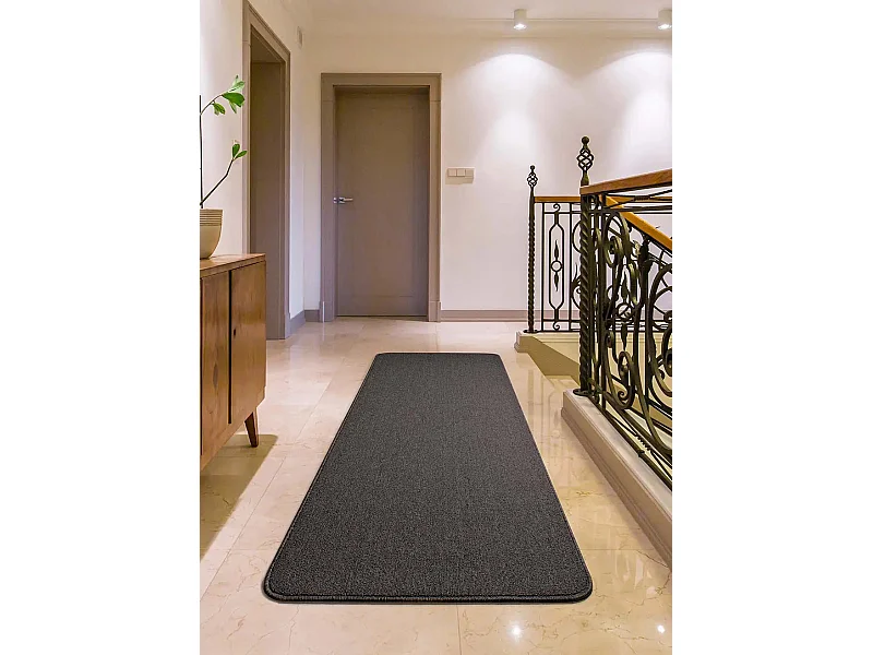 Tapis intérieur - uni - gris - 67 x 250 cm - LEILA