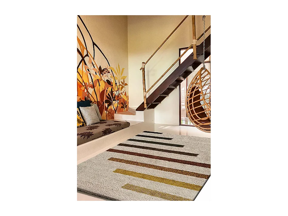 Tapis intérieur - shaggy - multicolore - 80 x 150 cm - SCENIC