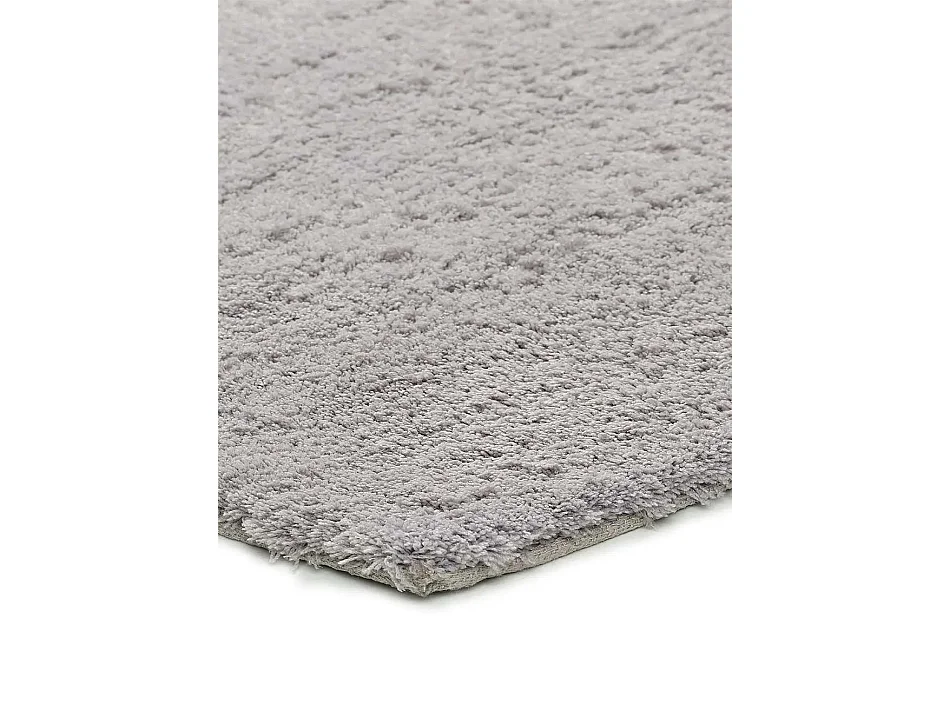 Tapis intérieur - shaggy uni - argent - 60 x 110 cm - SHANGHAI