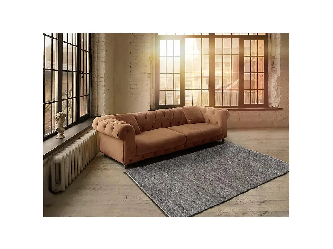Tapis intérieur - uni - lin - 60 x 110 cm - CINDER