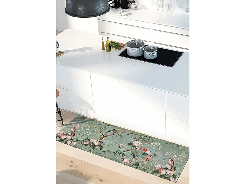 Keukentapijt - tekeningen met bloemen - veelkleurig - 52x200 cm - RICCI