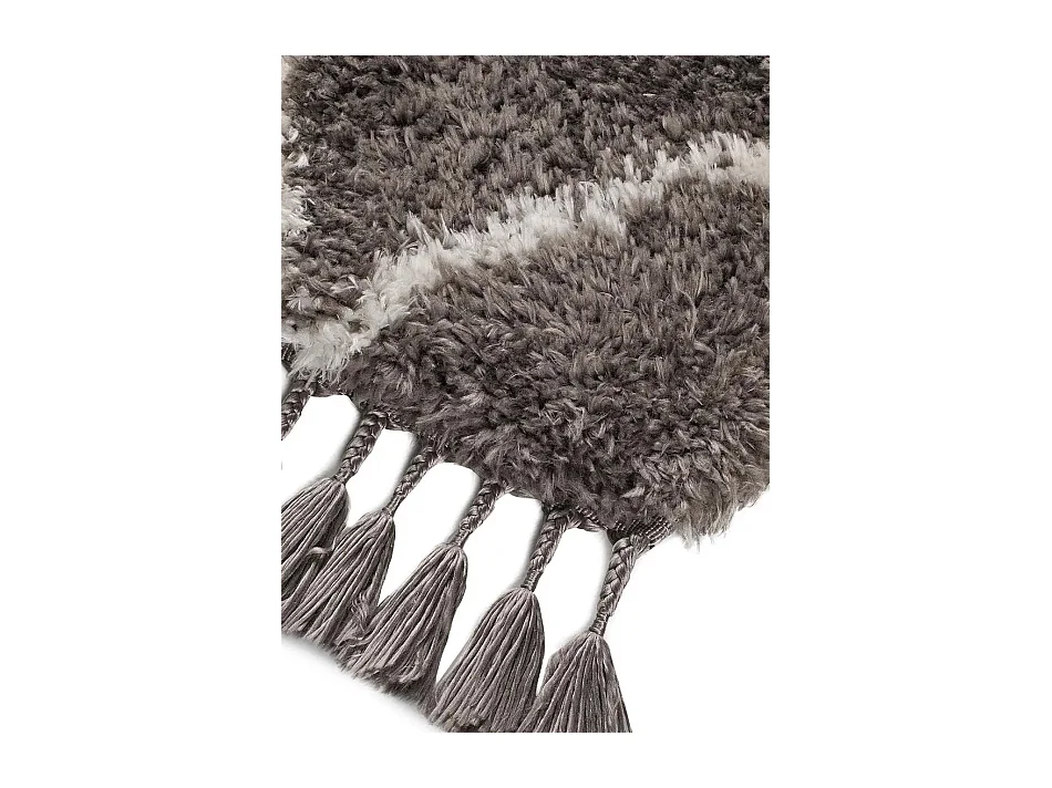 Tapis intérieur - shaggy uni - gris - 140 x 200 cm - SAMIRA