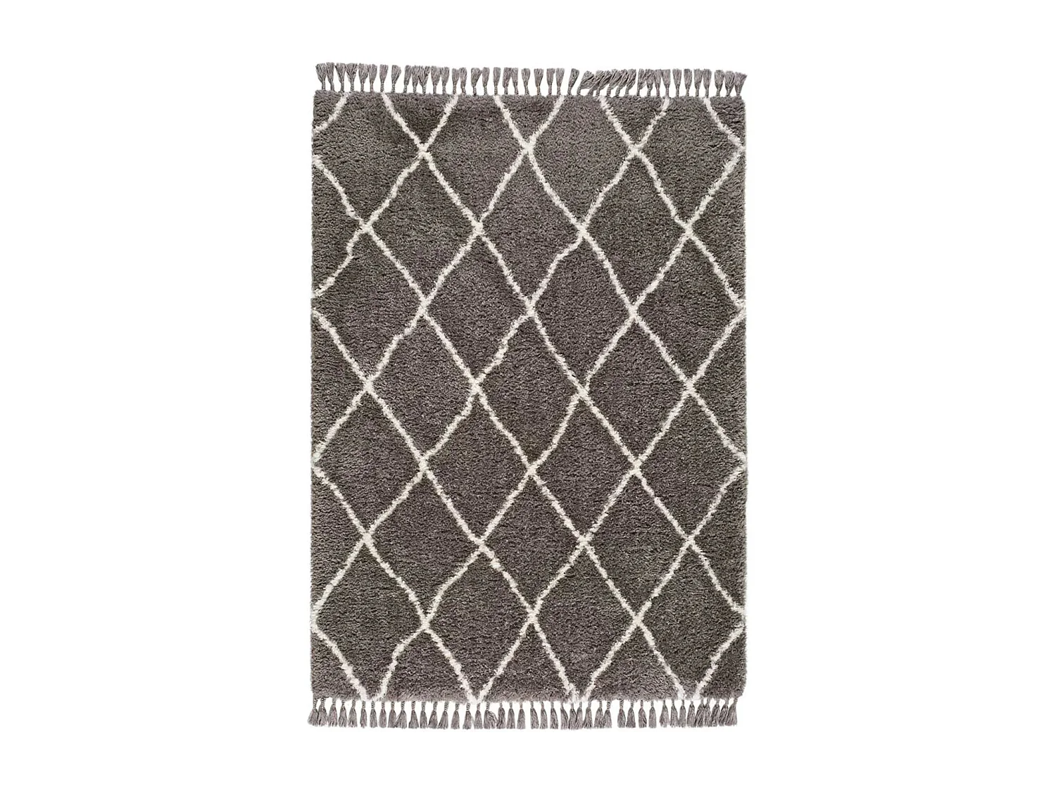 Tapis intérieur - shaggy uni - gris - 140 x 200 cm - SAMIRA