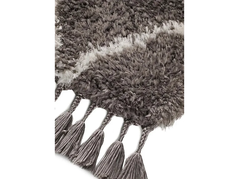 Tapis intérieur - shaggy uni - gris - 140 x 200 cm - SAMIRA