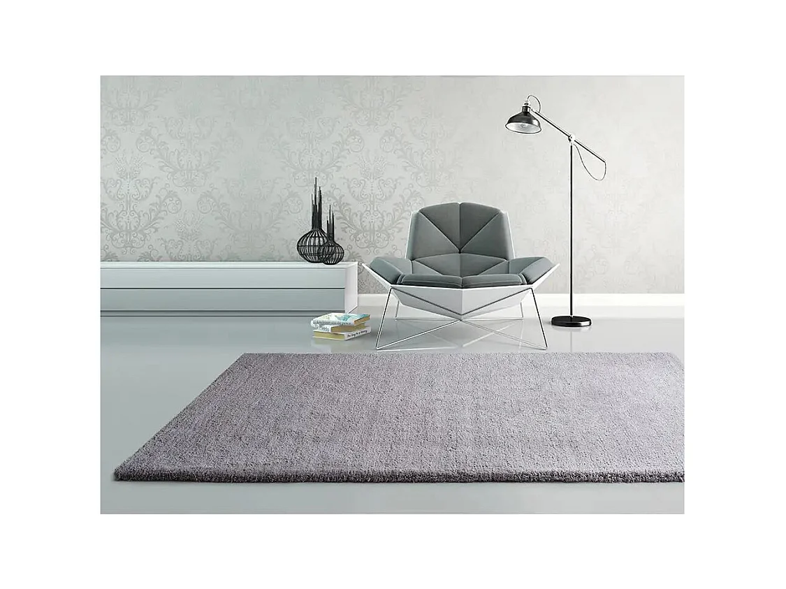 Tappeto interior - shaggy liscio - argento - 140 x 200 cm - SHANGHAI