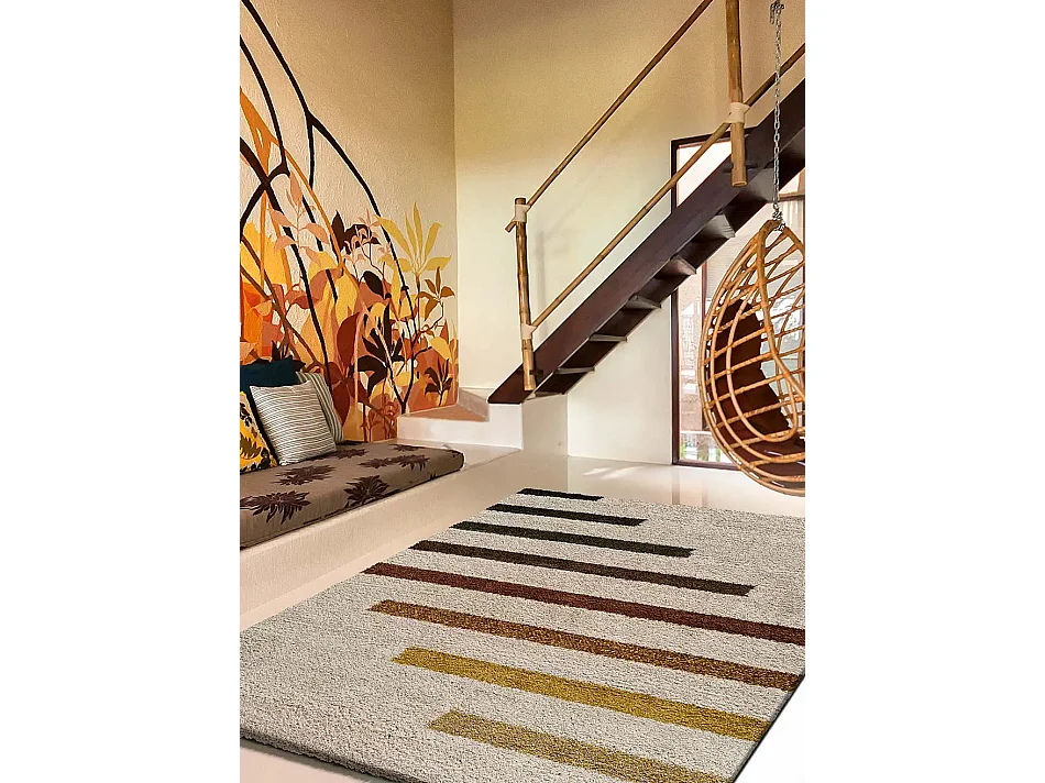 Tapis intérieur - shaggy - multicolore - 120 x 170 cm - SCENIC