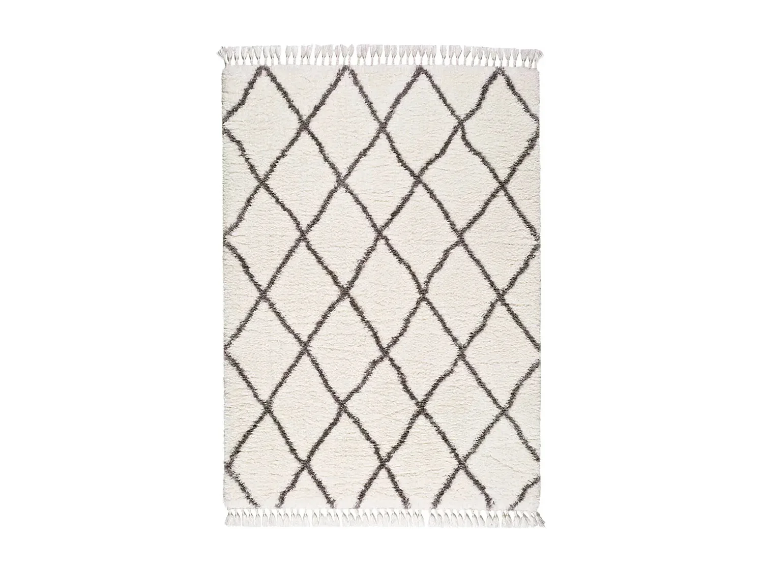 Tapis intérieur - shaggy uni - blanc - 140 x 200 cm - SAMIRA