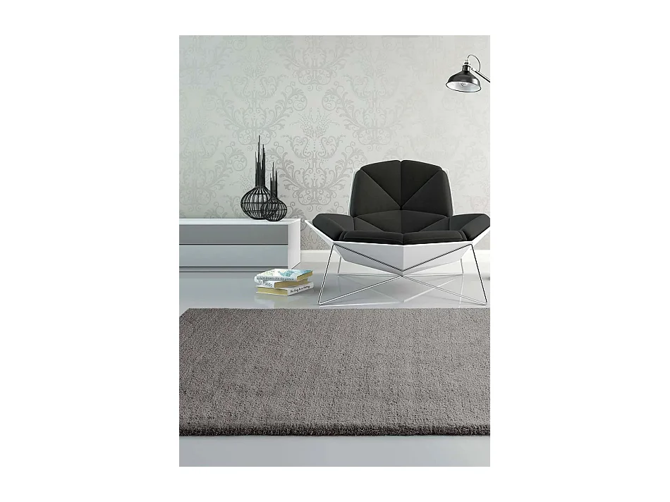 Tapis intérieur - shaggy uni - gris - 60 x 110 cm - SHANGHAI