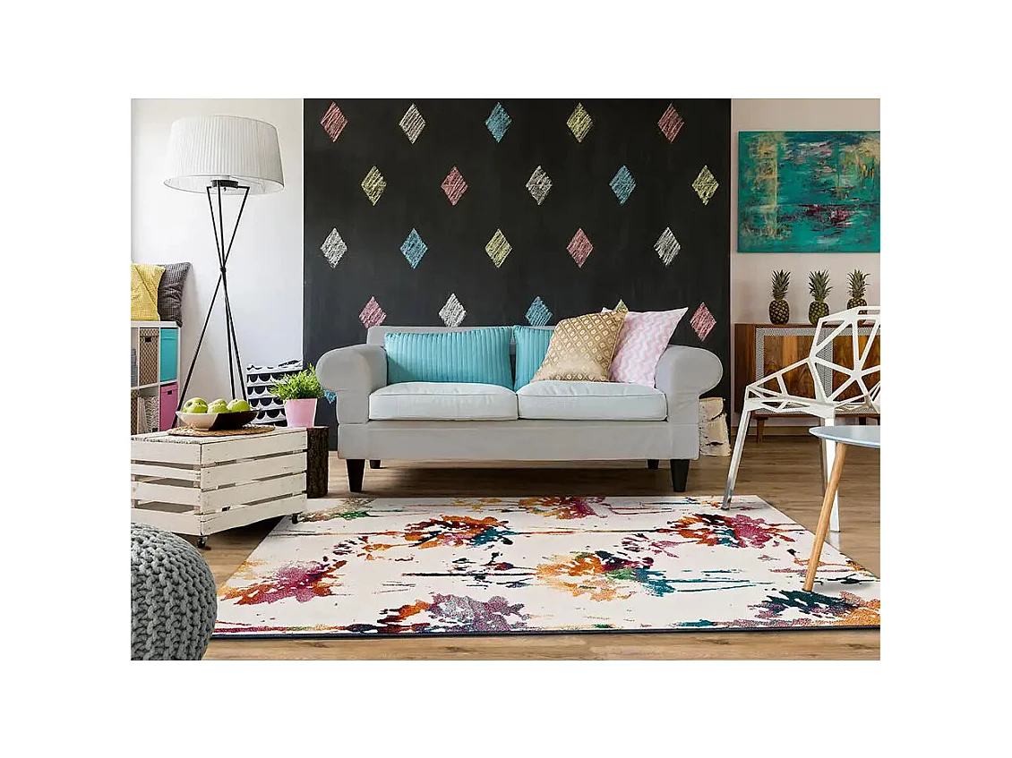 Tapis intérieur - ethnique - multicolore - 60 x 120 cm - KATRINA