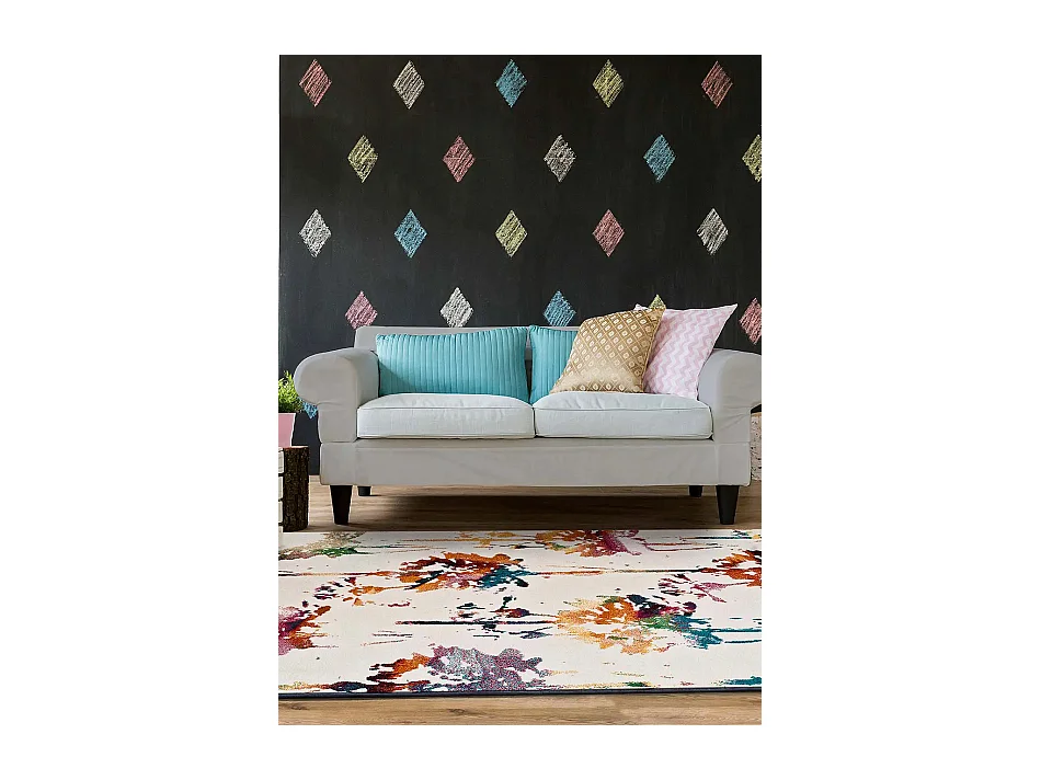 Tapis intérieur - ethnique - multicolore - 60 x 120 cm - KATRINA
