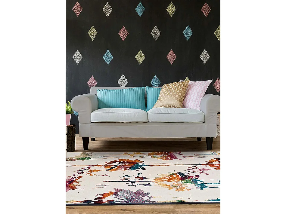 Tapis intérieur - ethnique - multicolore - 60 x 120 cm - KATRINA