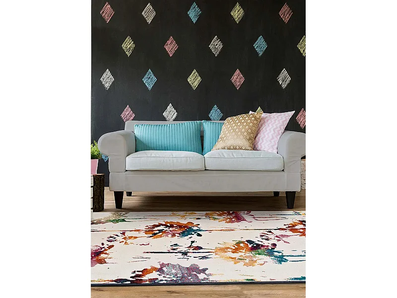 Tapis intérieur - ethnique - multicolore - 60 x 120 cm - KATRINA