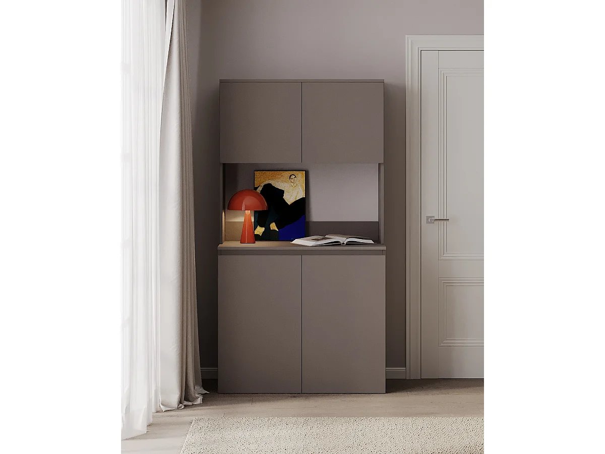 Meuble de cuisine haut ESTER – Vitrine, buffet et plan de travail 100x50 cm – Style campagne