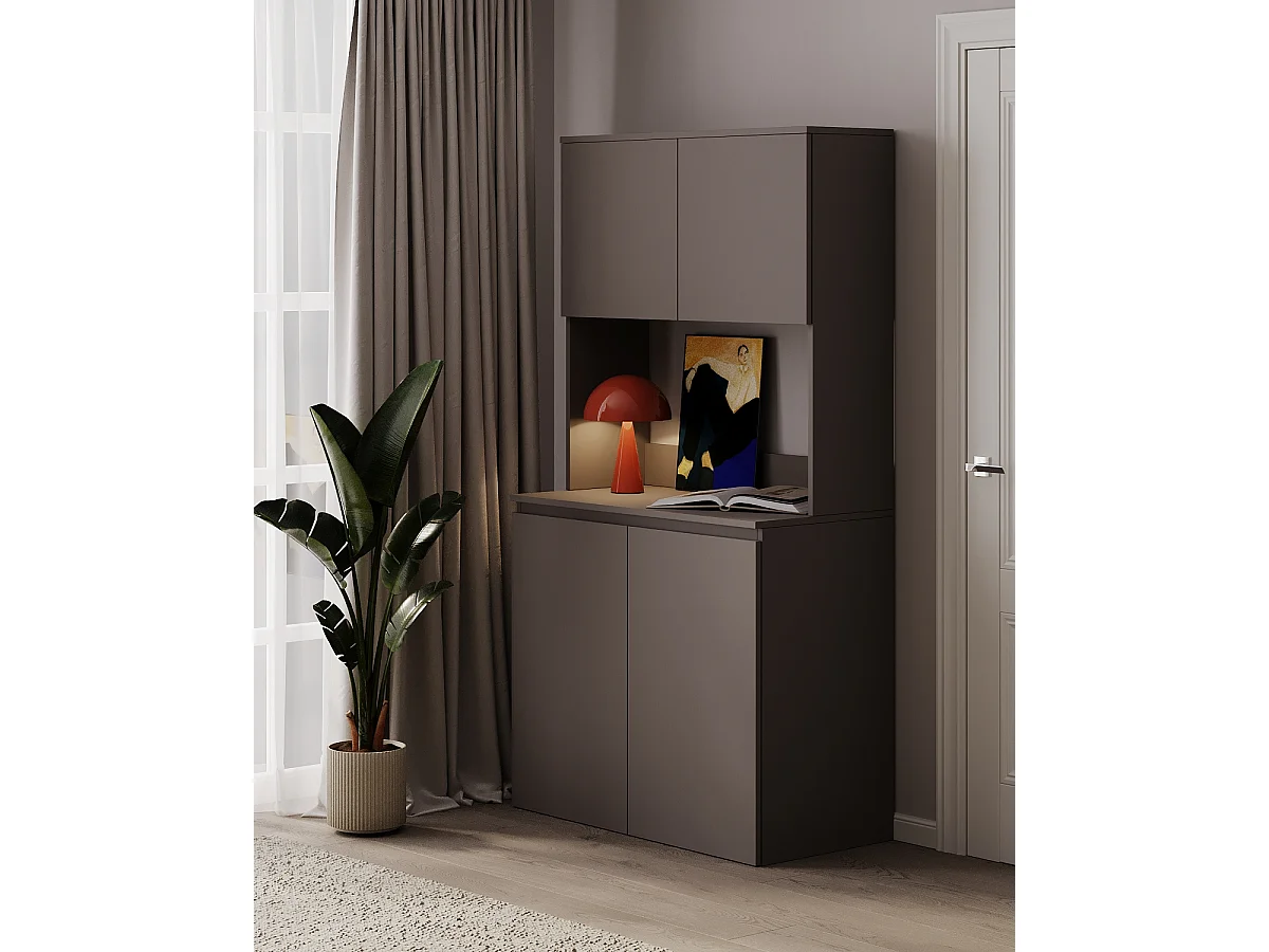 Meuble de cuisine haut ESTER – Vitrine, buffet et plan de travail 100x50 cm – Style campagne