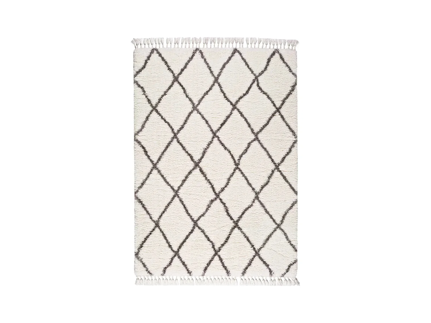 Tappeto interior - shaggy liscio - bianco - 60 x 120 cm - SAMIRA