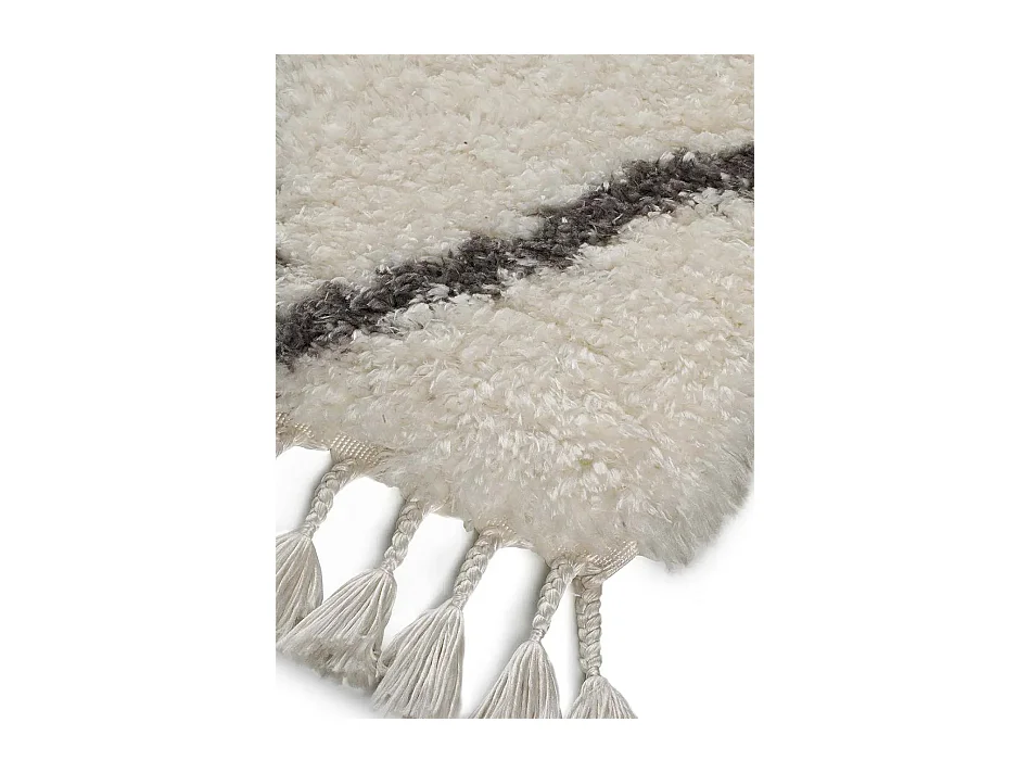 Tappeto interior - shaggy liscio - bianco - 60 x 120 cm - SAMIRA