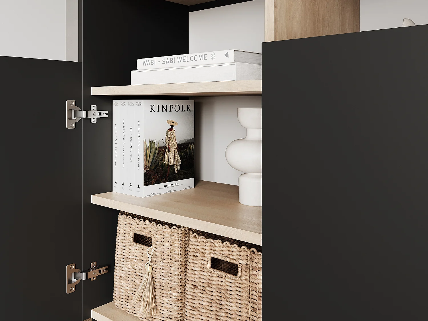 Aparador 100 x 35 x 100 cm - Mueble con puertas, patas de metal, acabado mate para salón