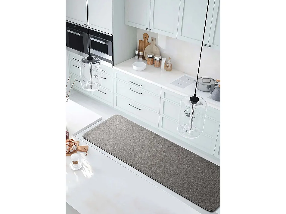 Tapis intérieur - uni - argent - 67 x 200 cm - LEILA