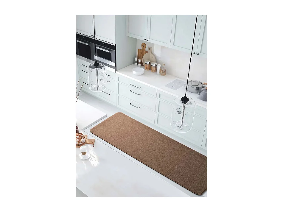 Tapis intérieur - uni - beige - 67 x 200 cm - LEILA