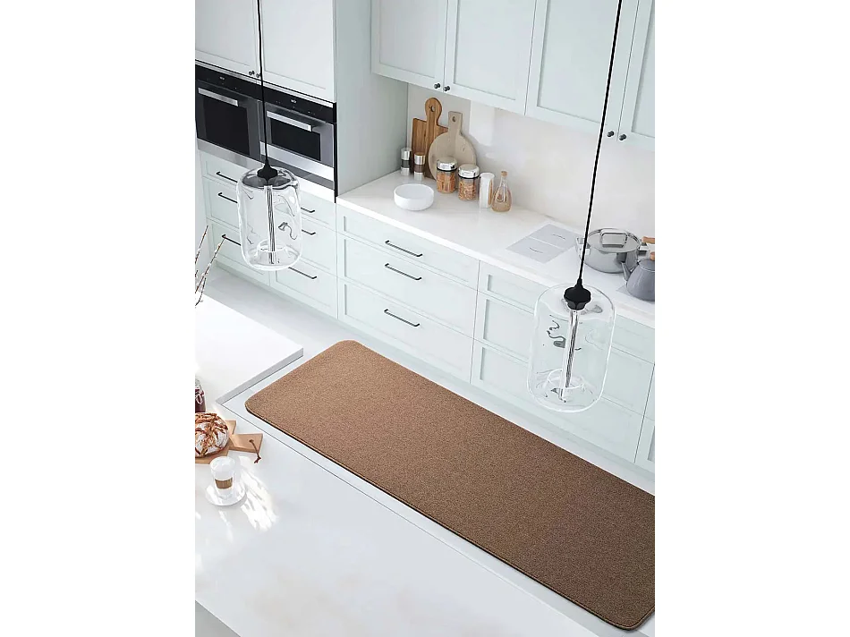 Tapis intérieur - uni - beige - 67 x 200 cm - LEILA