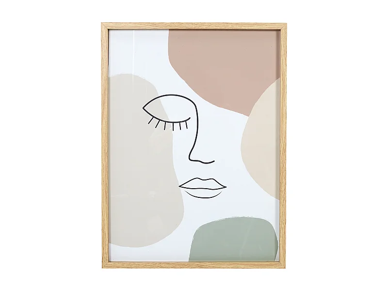 Cadre Mural Arty 45cm Rose, Blanc, Beige, Vert