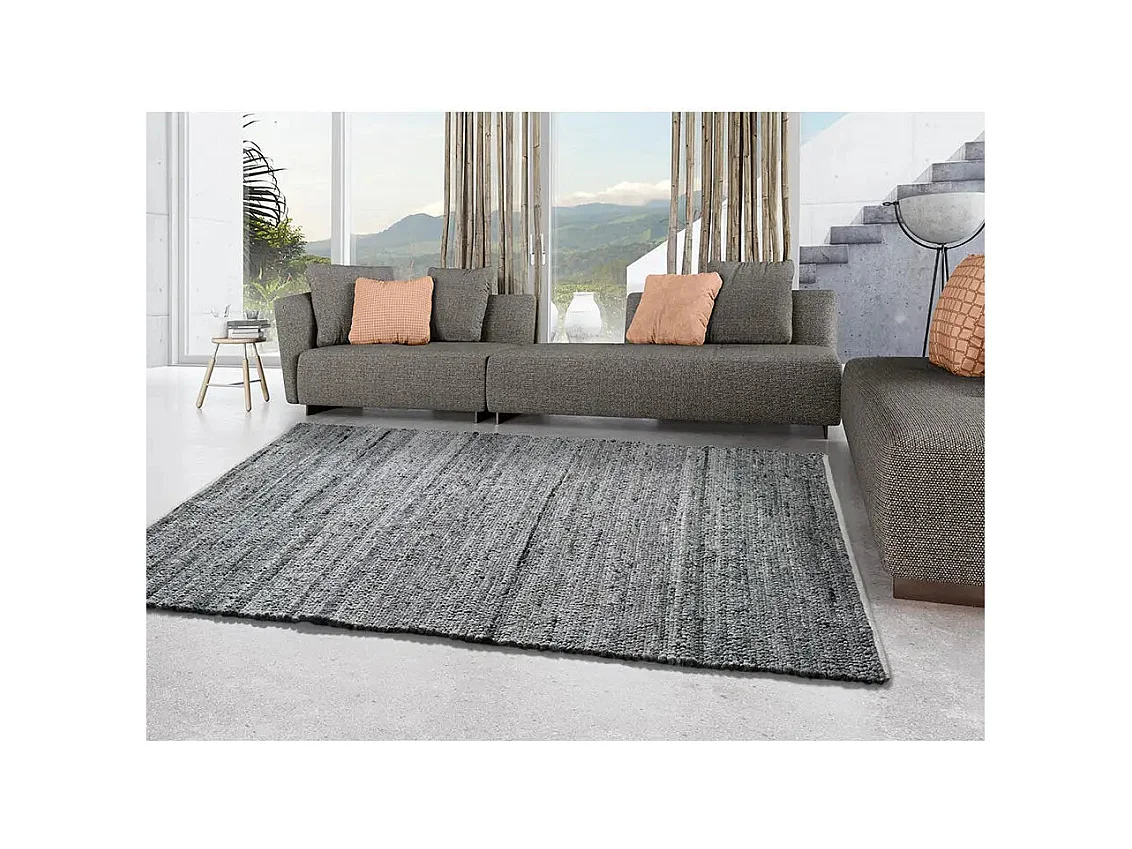 Tapis intérieur - uni - gris - 140 x 200 cm - CINDER