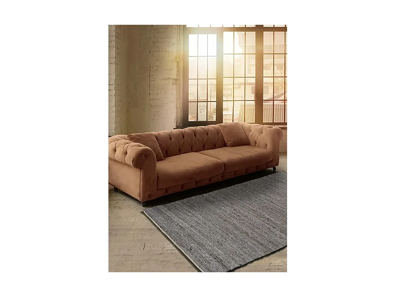 Kurzflorteppich - einfarbiger - leinen - 80x150 cm - CINDER