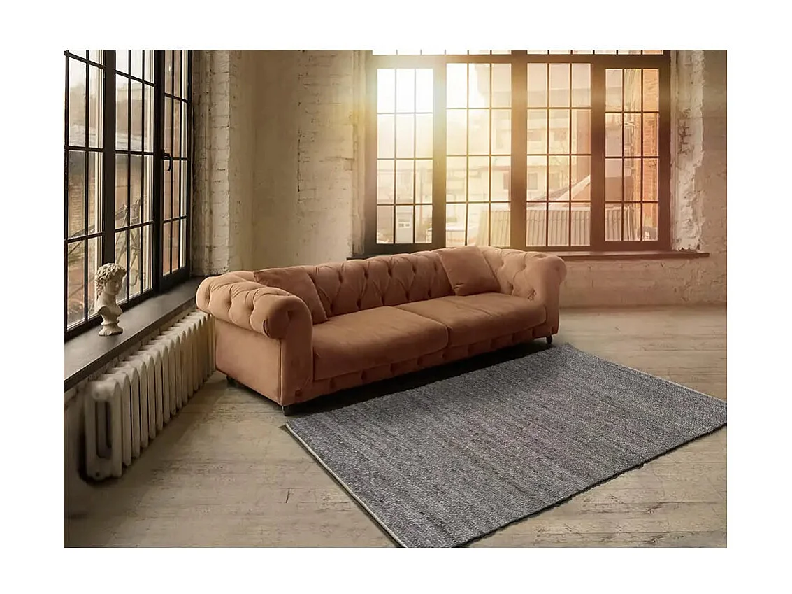 Tapis intérieur - uni - lin - 80 x 150 cm - CINDER