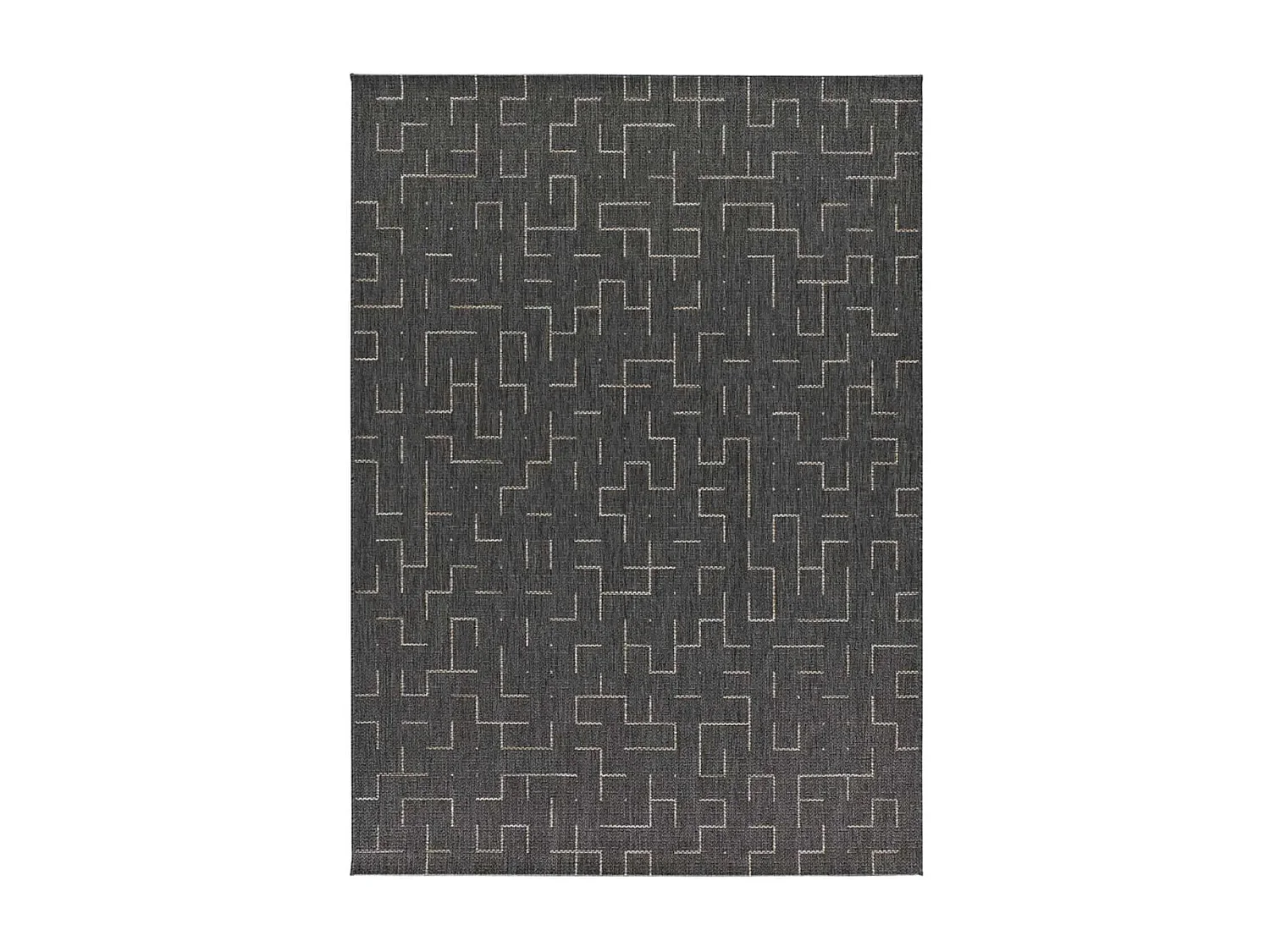 Tapis extérieur - géométrique - gris - 77 x 150 cm - BREEZE