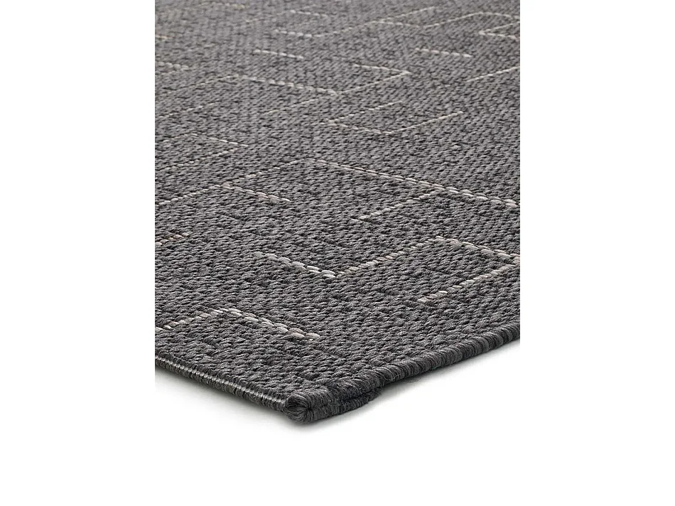 Tapis extérieur - géométrique - gris - 130 x 190 cm - BREEZE
