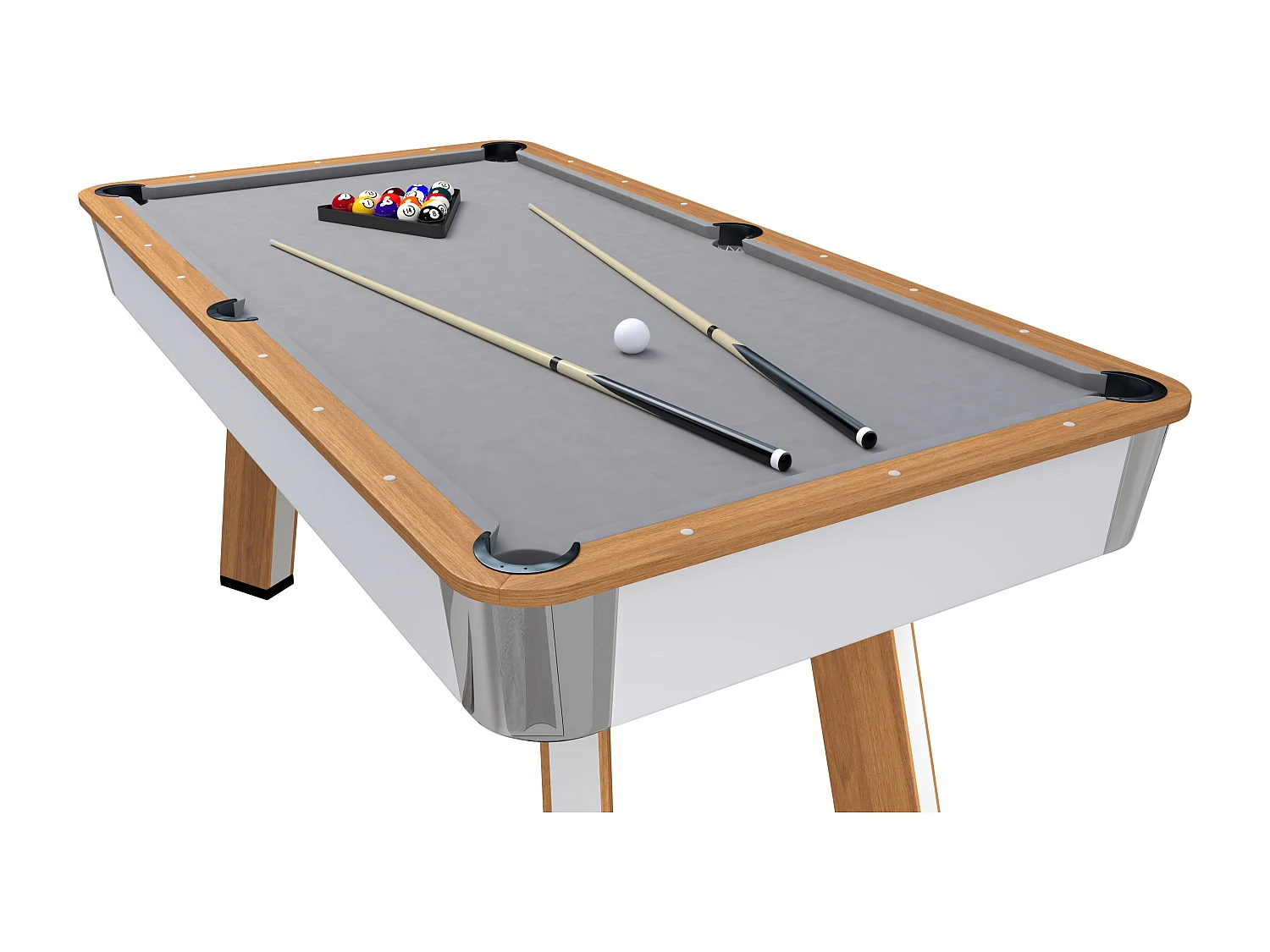 Table transformable - Billard & Ping-pong - Coloris naturel clair et blanc - L213 x l112 x H81 cm - SASTALA