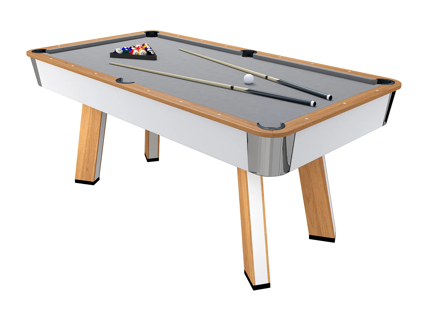 Table transformable - Billard & Ping-pong - Coloris naturel clair et blanc - L213 x l112 x H81 cm - SASTALA