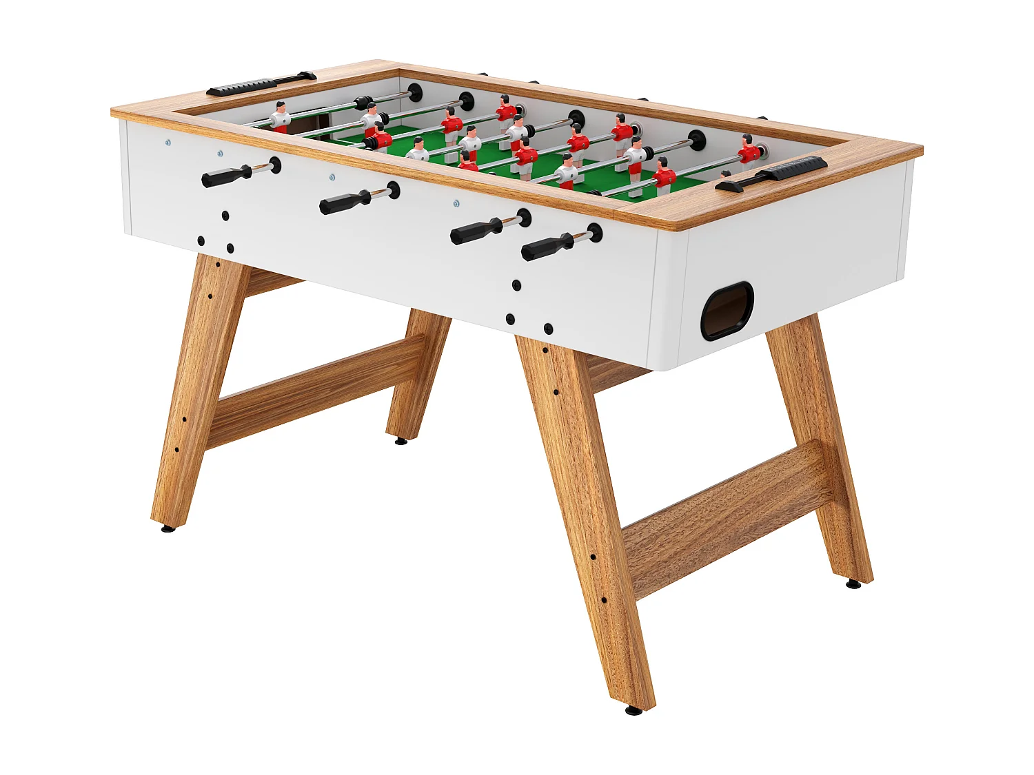 Baby foot en MDF - Coloris naturel clair et blanc -  L141 x l76 x H88 cm - PIRNA