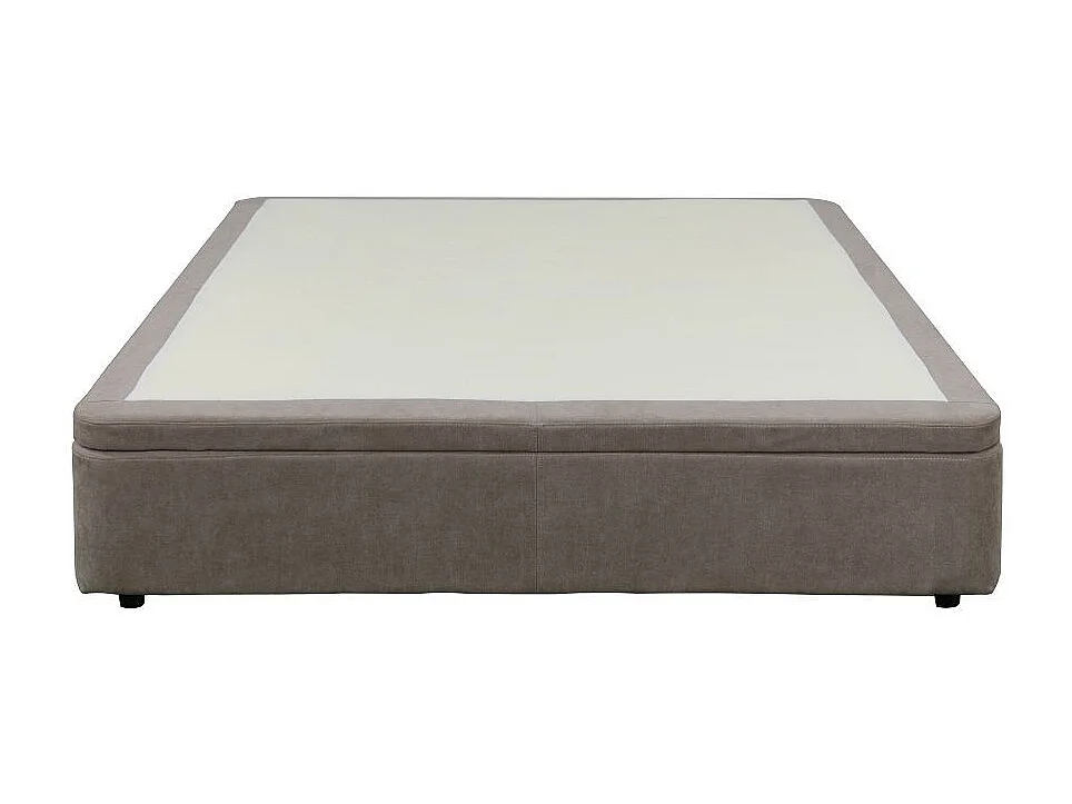 Letto matrimoniale Sommier con contenitore in tessuto taupe 162x192x39H – Praticità compatta