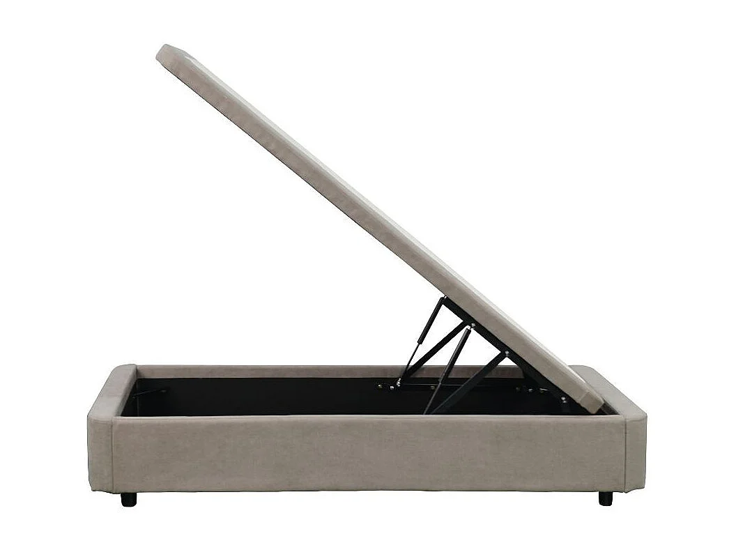 Letto singolo Sommier con contenitore in tessuto taupe 82x192x39H – Praticità compatta