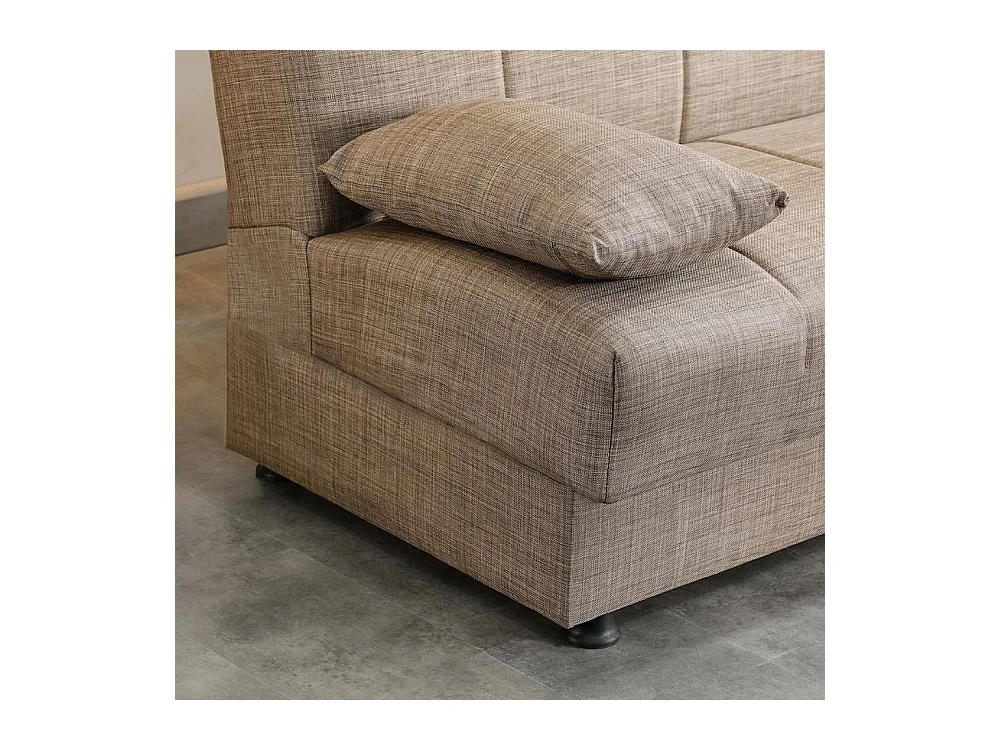 Divano letto Moon senza braccioli con contenitore colore Camel 180x81x83H