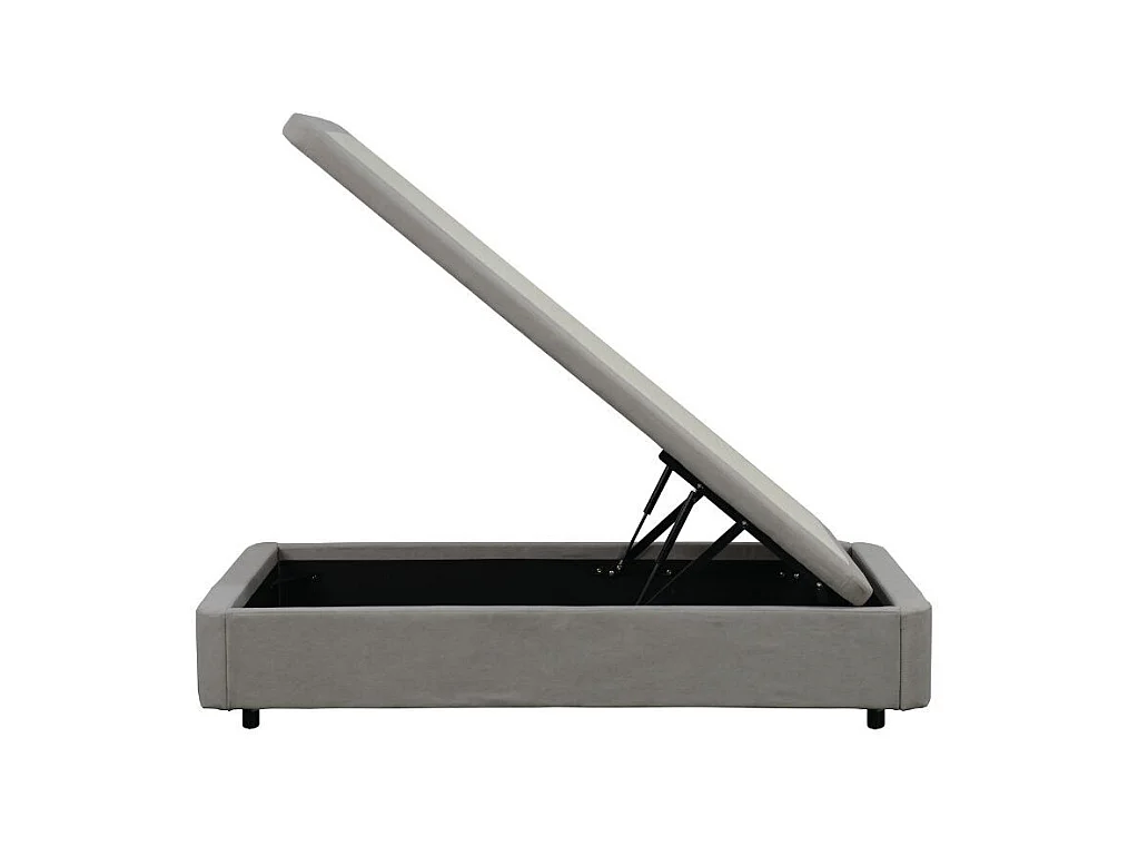 Letto singolo Sommier con contenitore in tessuto grigio 82x192x39H – Praticità compatta