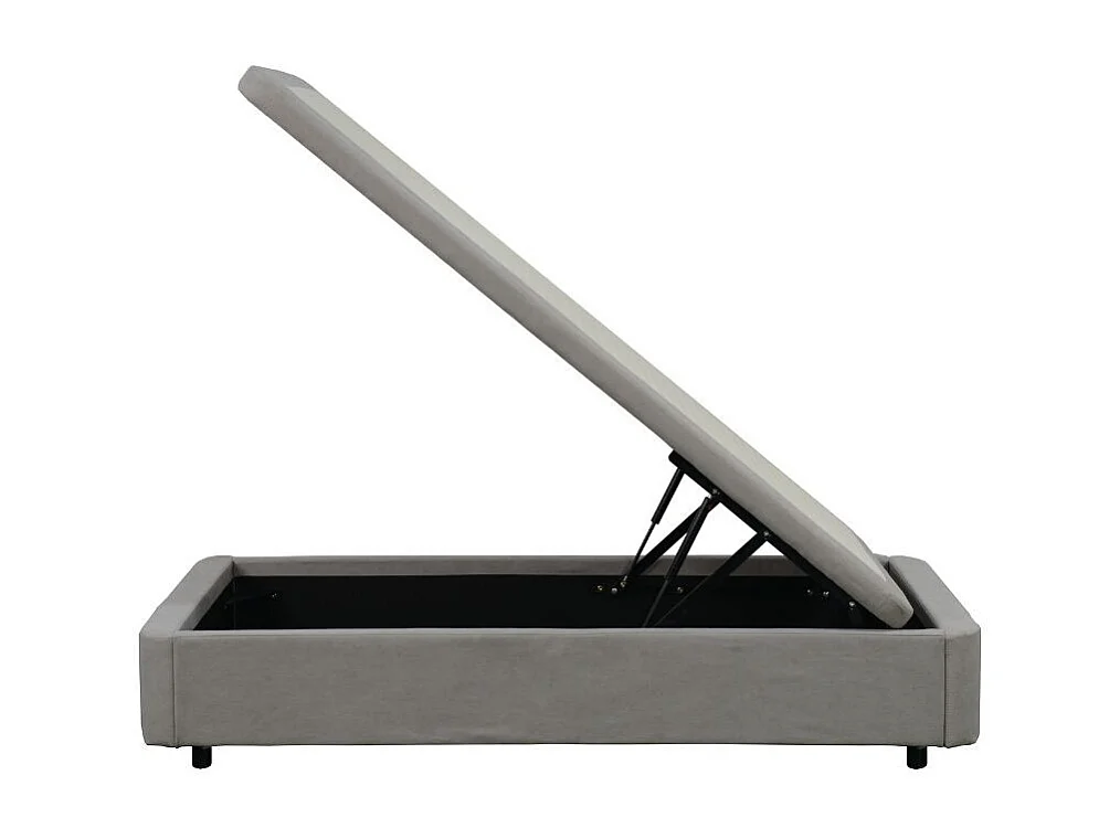 Letto singolo Sommier con contenitore in tessuto grigio 82x192x39H – Praticità compatta