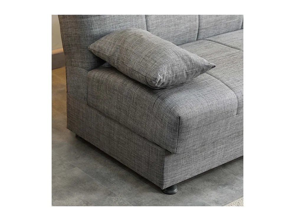 Divano letto Moon senza braccioli con contenitore colore grigio 180x81x83H