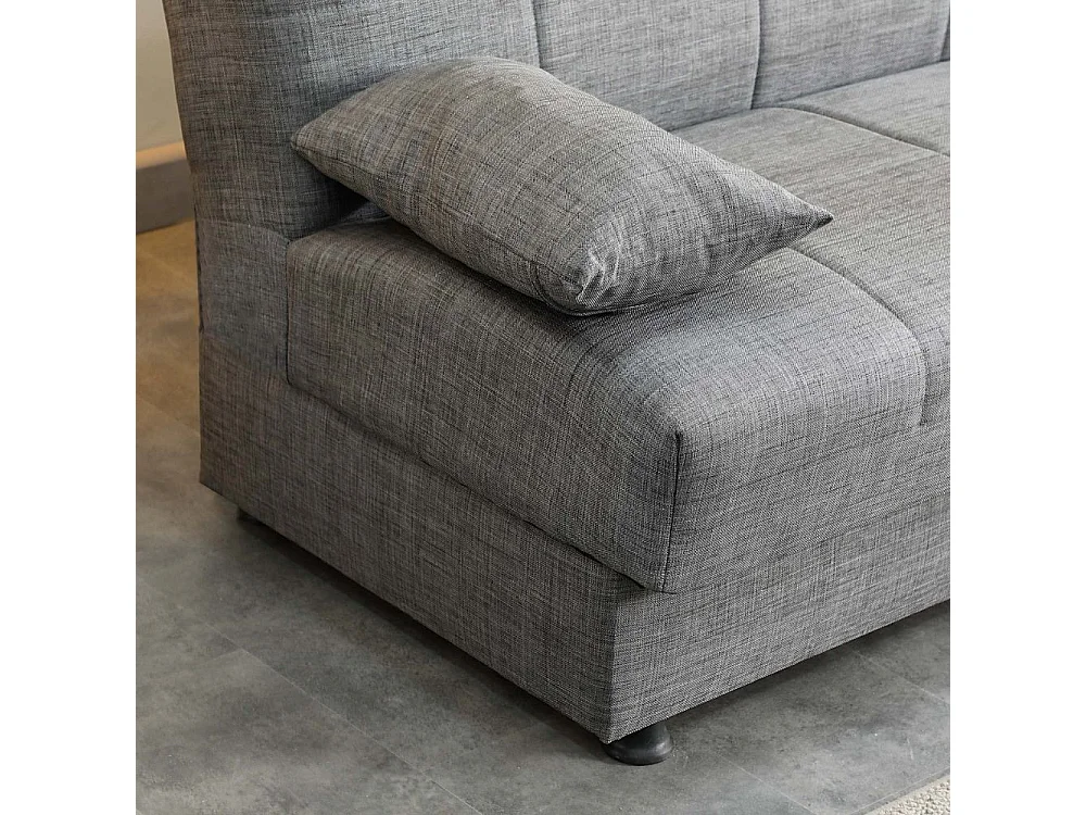 Divano letto Moon senza braccioli con contenitore colore grigio 180x81x83H